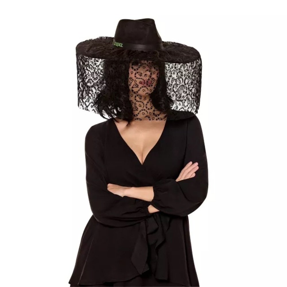 Black Lydia Veiled Hat - Beetlejuice